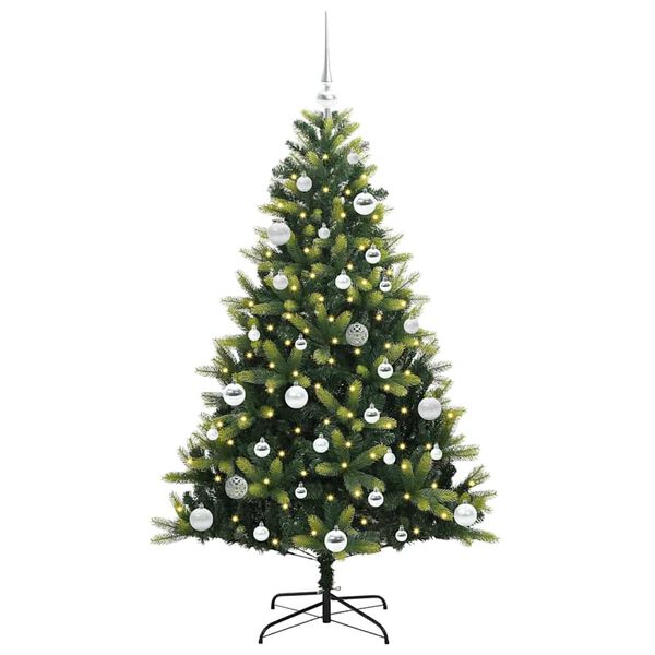vidaXL Kunstig Hengt Julegran med 150 LED-lys gr&oslash;nn 150 cm PVC og PE