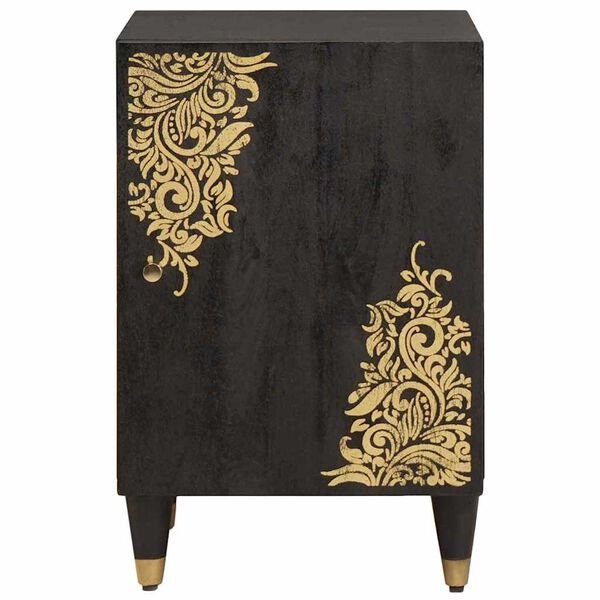 vidaXL Baderomsskap med lagring Svart 38 x 33 x 58 cm Massiv mango tre