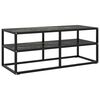 vidaXL TV-benk svart med svart marmorglass 100x40x40 cm