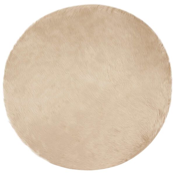 vidaXL Faux Skinnmatte Tafalla Beige &Oslash; 120 cm Polyester
