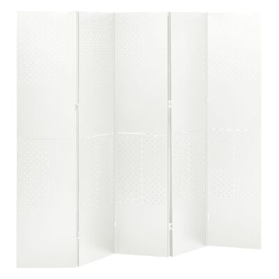 vidaXL Romdeler 4 paneler 2 stk hvit 200x180 cm stål