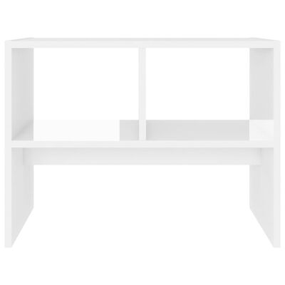 vidaXL Sidebord høyglans hvit 60x40x45 cm sponplate