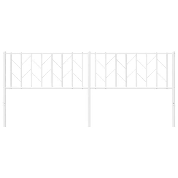 vidaXL Utskiftbar sengegavl i metall hvit 200 cm
