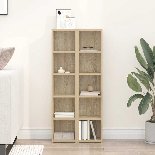 vidaXL CD-skap 2 stk sonoma eik 21x16x93,5 cm sponplate