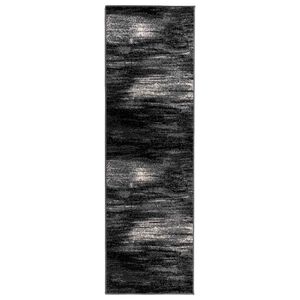 vidaXL L&oslash;perteppe FLORNES Vevd Svart B&oslash;rster 67 x 200 cm PP 7 mm