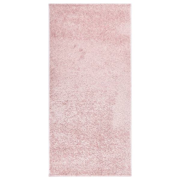 vidaXL Mykt luvteppe 115x170 cm sklisikker rosa