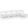 vidaXL Hagesofagruppe 5 deler hvit heltre furu