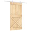 vidaXL Skyved&oslash;r Naturlig og Hvit 100 x 210 cm Massiv Furu Tre