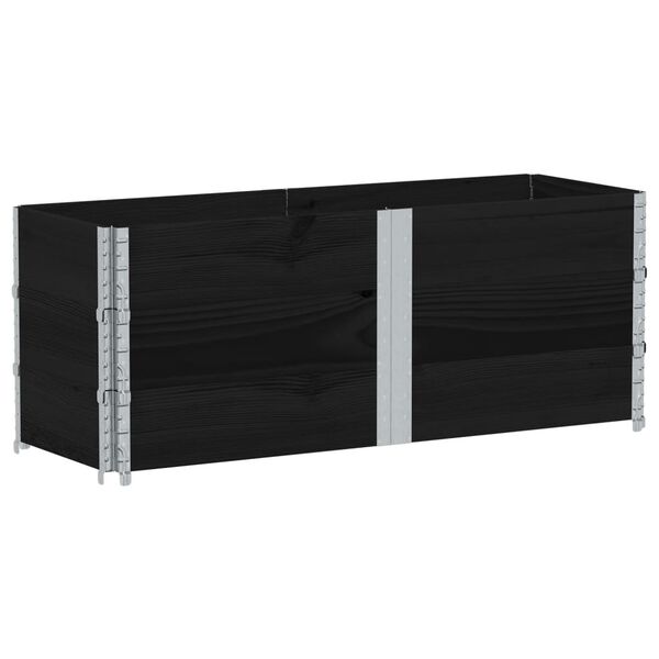 vidaXL Pallekarmer 3 stk svart 150x50 cm heltre furu