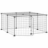 vidaXL Dyrebur 12 paneler med d&oslash;r svart 70x70x35 cm st&aring;l