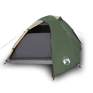 vidaXL Kuppeltelt for camping 3 personer gr&oslash;nn vanntett
