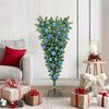 vidaXL Opp-ned kunstig forhåndsbelyst juletre med kulepakke 120 cm