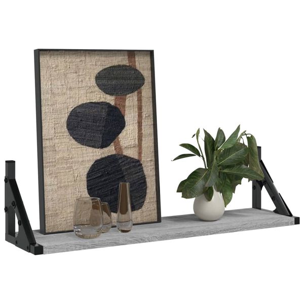 vidaXL Vegghyller 2 stk gr&aring; sonoma 60x15x15,5 cm