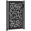 vidaXL Hageport svart 100x150 cm st&aring;l flammedesign