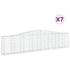 vidaXL Gabionkurver buede 7 stk 400x30x80/100 cm galvanisert jern