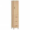 vidaXL Highboard sonoma eik 34,5x34x180 cm konstruert tre