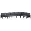 vidaXL Hagesofa Set 7 stk. Svart St&aring;l
