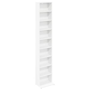 vidaXL CD skap Hvit 33 x 23,5 x 175 cm Konstruert tre