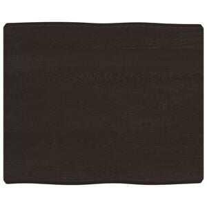 vidaXL Bordplate m&oslash;rkebrun 60x50x(2-6) cm behandlet heltre naturlig