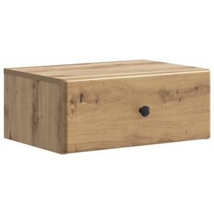 vidaXL Vegghengt Nattbord Artisan eik 49 x 34,5 x 20 cm Konstruert tre