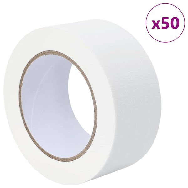 vidaXL Maler Maskeringstape 50 pcs Hvit 50mm x 50m Papir