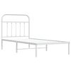 vidaXL Sengeramme i metall med hodegavl hvit 90x190 cm
