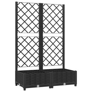 vidaXL Hagepotte med espalier svart 80x40x121,5 cm PP