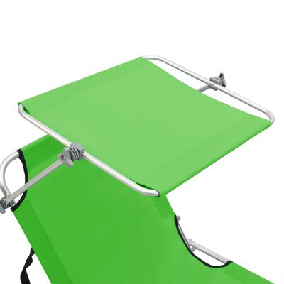 vidaXL Sammenleggbar solseng med baldakin grønn aluminium