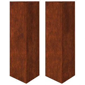 vidaXL hageplanter 2 stk trekantet 30x26x75 cm oksidert st&aring;l