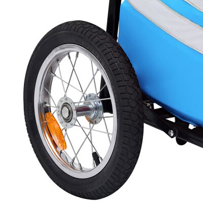 vidaXL Foldbar sykkeltilhenger med dagligvaresekk blå og svart