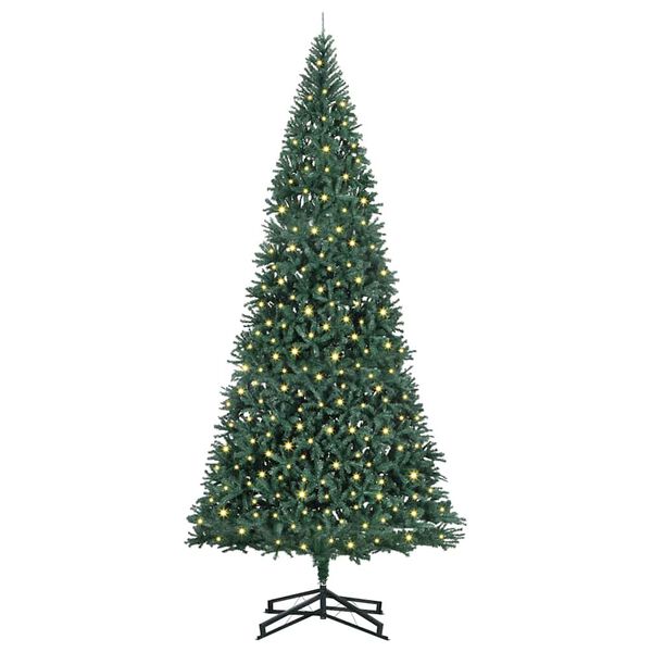 vidaXL Kunstig forbelyst juletre med 300 LED gr&oslash;nn 500 cm PVC