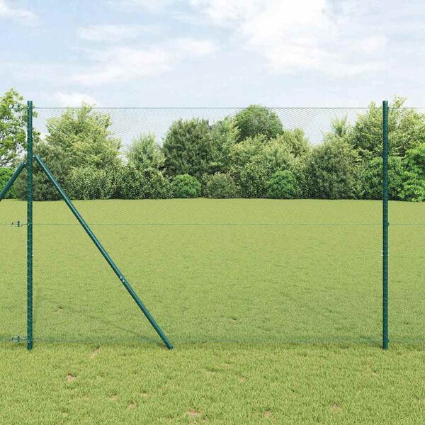 vidaXL Gjerdep&aring;le gr&oslash;nn 10 x 1,6 m (13 mm netting) St&aring;l og PVC