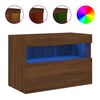 vidaXL Vegghengt TV-benk med LED brun eik 60x30x40 cm
