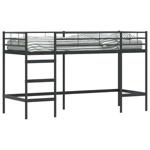 vidaXL Barns Lofteseng Ensfarget Svart 75 x 190 cm St&aring;l