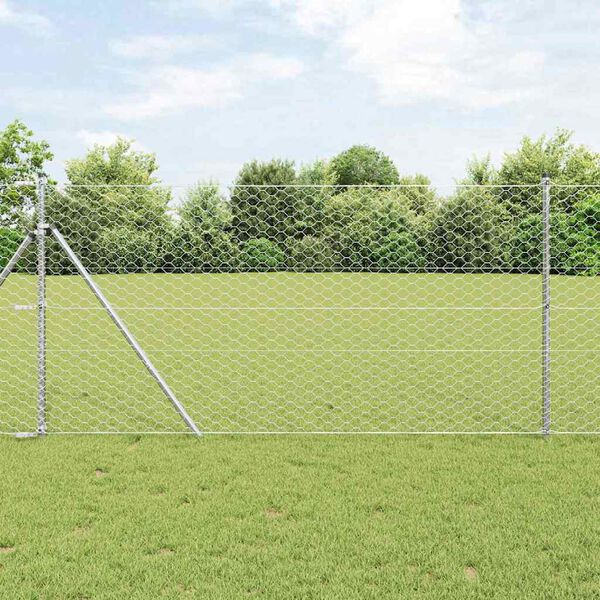 vidaXL Gjerdep&aring;le s&oslash;lv 100 x 1 m (50 mm mesh) St&aring;l