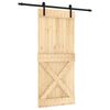 vidaXL Skyved&oslash;r Naturlig og svart 90 x 210 cm Massiv Furu Tre