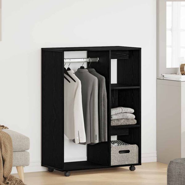 vidaXL Garderobe svart eik 80x40x110 cm konstruert tre