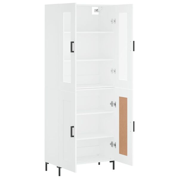 vidaXL Highboard hvit 69,5x34x180 cm konstruert tre