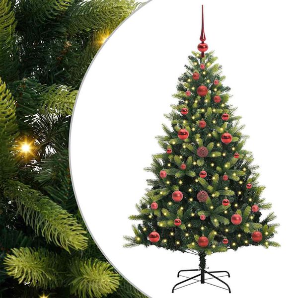 vidaXL Kunstig Hengt Julegran med 150 LED-lys gr&oslash;nn 120 cm PVC og PE