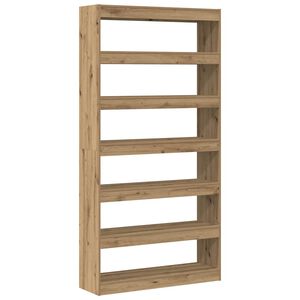 vidaXL Bokskap 6 niv&aring;er 100 x 30 x 198 cm Konstruert tre Artisan Eik