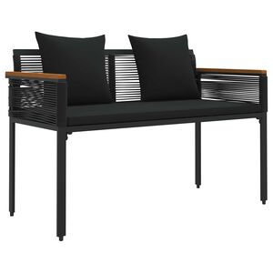 vidaXL Utend&oslash;rs benk 2 -Seater 117 x 54 x 74.5 cm polyrotting Svart
