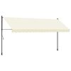 vidaXL Uttrekkbar markise kremhvit 400x150 cm stoff og st&aring;l