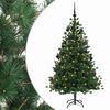 vidaXL Kunstig juletre med julekuler 150 cm 150 LED-lys Varmhvit