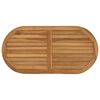 vidaXL Bordplate Oval Massivt Teaktre Naturlig