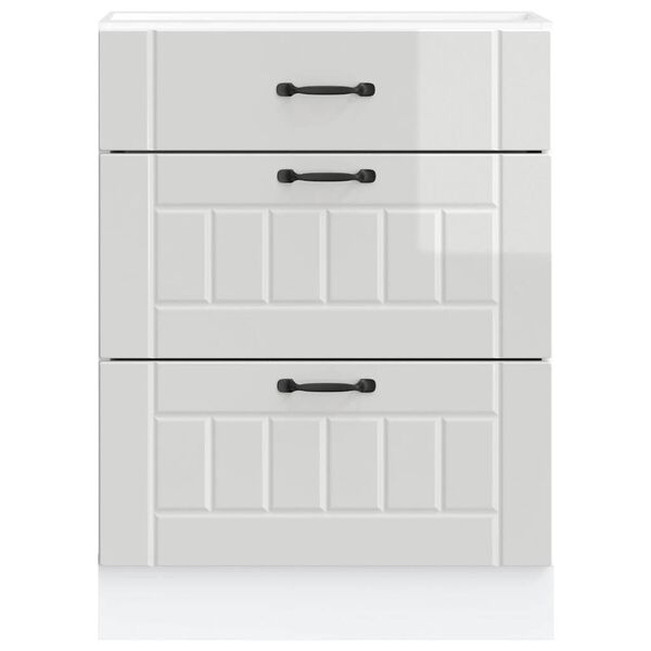 vidaXL Kj&oslash;kkenskap &laquo;Lucca&raquo; h&oslash;yglans hvit konstruert tre