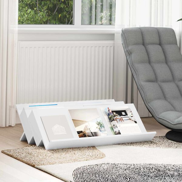 vidaXL Magasinreol med hylle Hvit 90 x 53 x 28,5 cm Konstruert tre