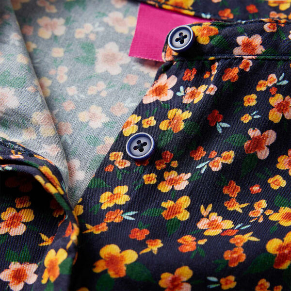 Barneskjorte med båndkrage marineblå 92