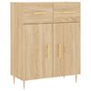 vidaXL Highboard sonoma eik 69,5x34x180 cm konstruert tre