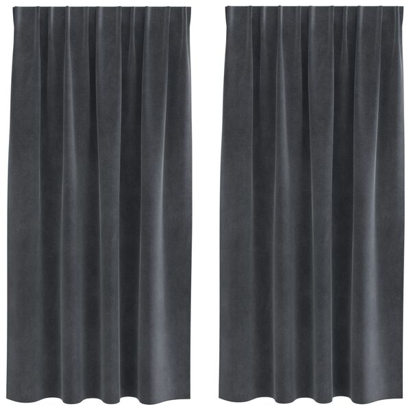 vidaXL Blendingsgardiner 2 pcs Lysegrå 140 x 175 cm Fløyel