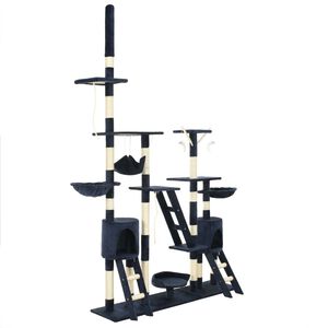 vidaXL Kloretre med klorestolper i sisal 230-250 cm blå